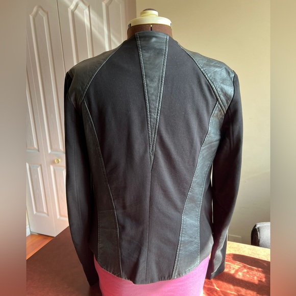 Helmet Lang Black Lamb Leather and Cotton Bomber Sz S Small - Picture 5 of 8